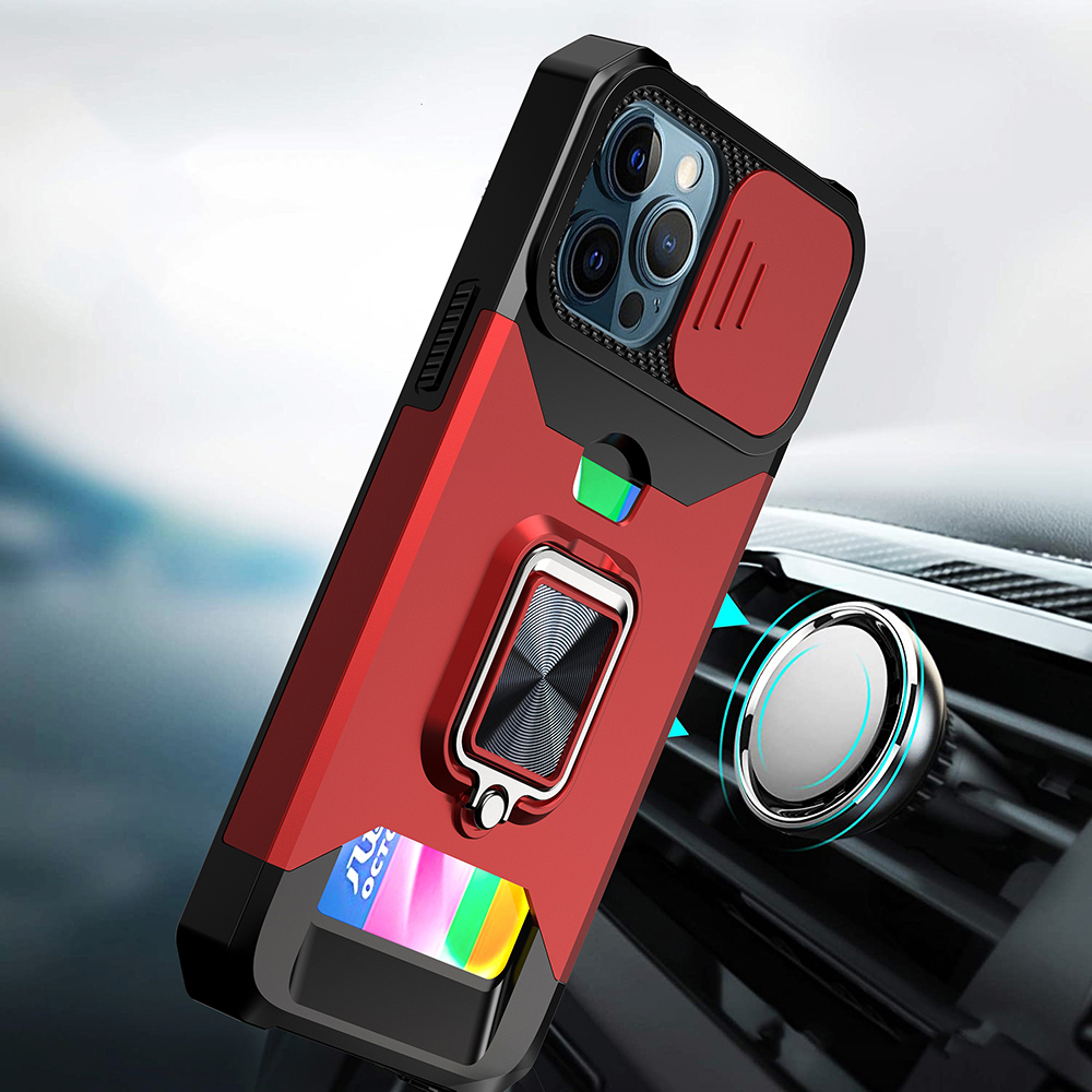 Para Apple iPhone 16e -E Edición Billetera Anillo Soporte, Cámara y Ranura para Tarjeta Estuche Cubierta - Imagen 28 de 42