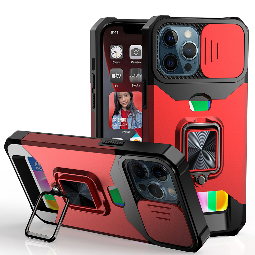 Para Apple iPhone 16e -E Edición Billetera Anillo Soporte, Cámara y Ranura para Tarjeta Estuche Cubierta - Imagen 21 de 42