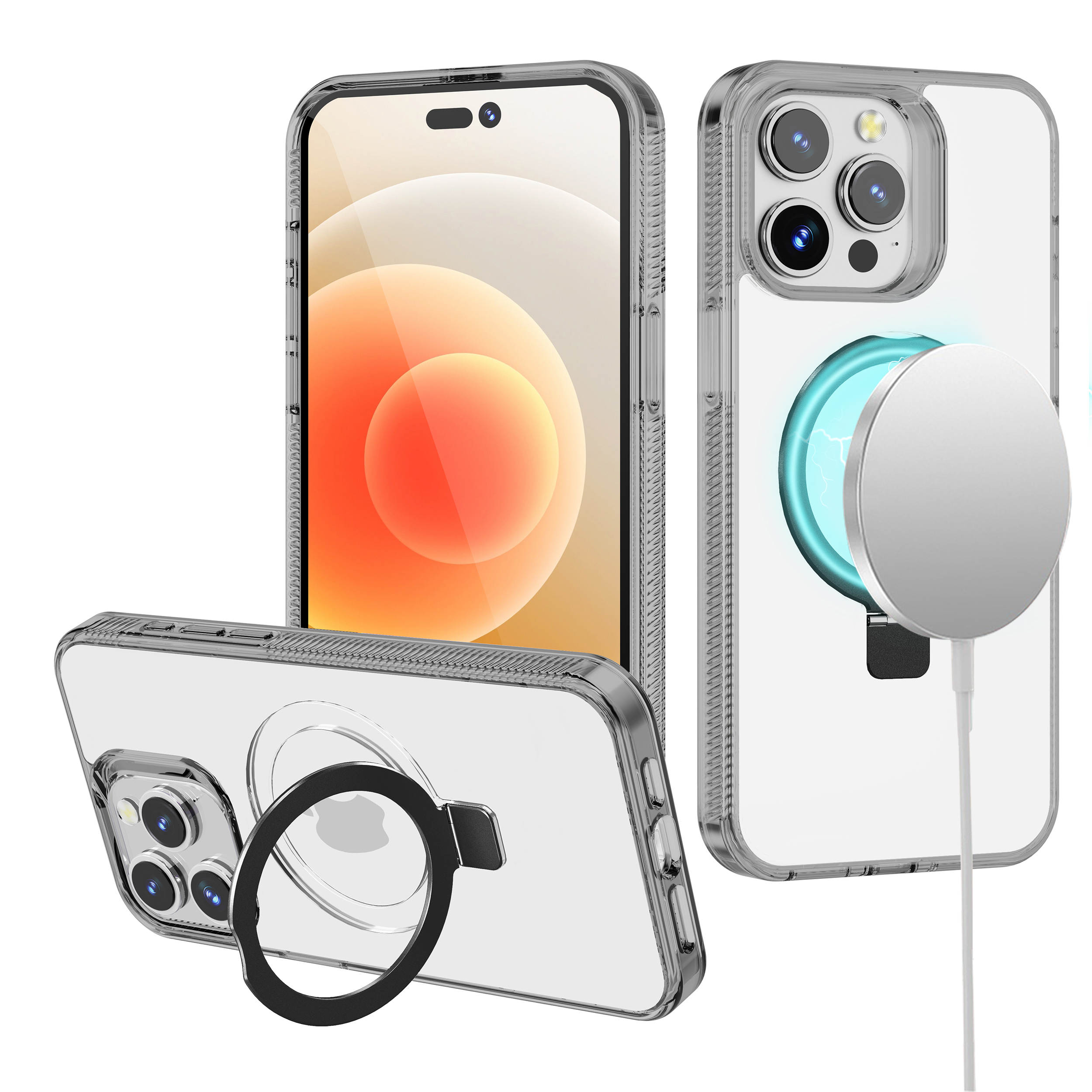 For Apple iPhone 16e Magnetic Ring Stand MagSafe Compatible Case Cover - Afbeelding 16 van 51