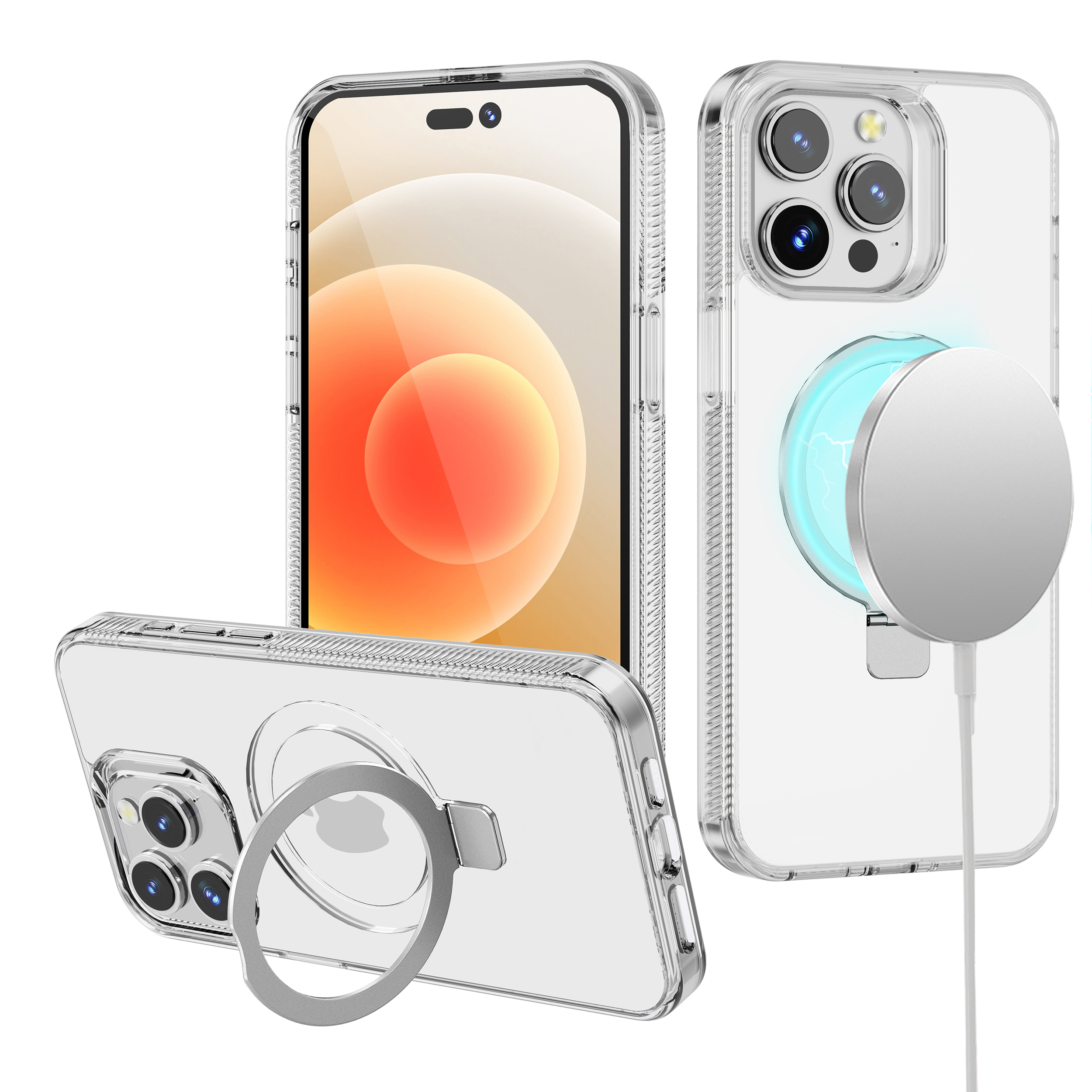 For Apple iPhone 16e Magnetic Ring Stand MagSafe Compatible Case Cover - Afbeelding 28 van 51