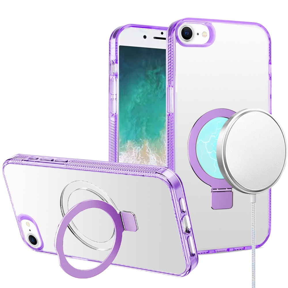 For Apple iPhone 16e Magnetic Ring Stand MagSafe Compatible Case Cover - Afbeelding 43 van 51