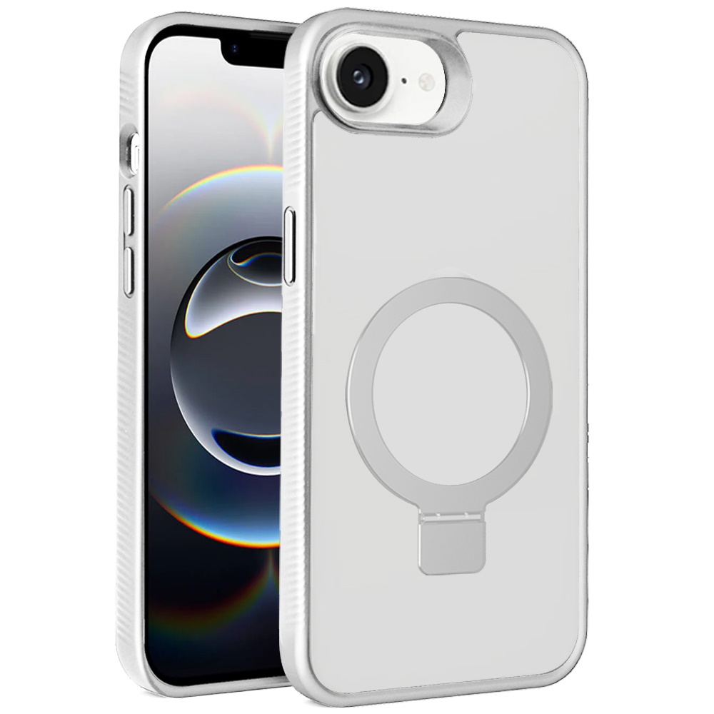 For Apple iPhone 16e Compatible w/ MagSafe Ring Kickstand Matte Skin Case Cover - Picture 34 of 54