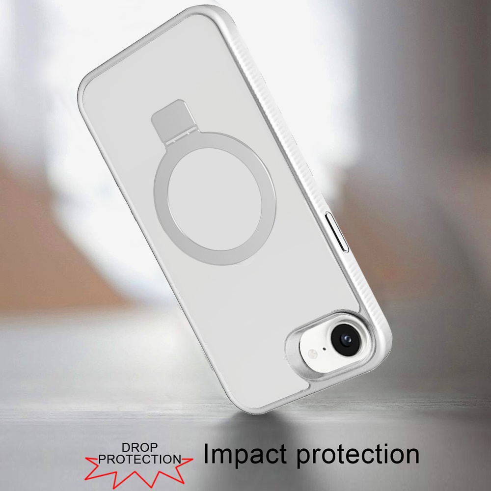 For Apple iPhone 16e Compatible w/ MagSafe Ring Kickstand Matte Skin Case Cover - Picture 36 of 54