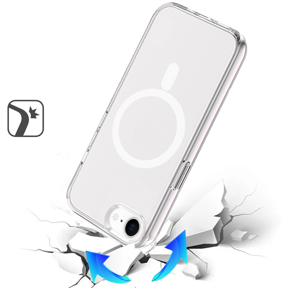 For Apple iPhone 16e MagSafe Compatible Clear TPU Rubber Hybrid Case Cover - Picture 12 of 39