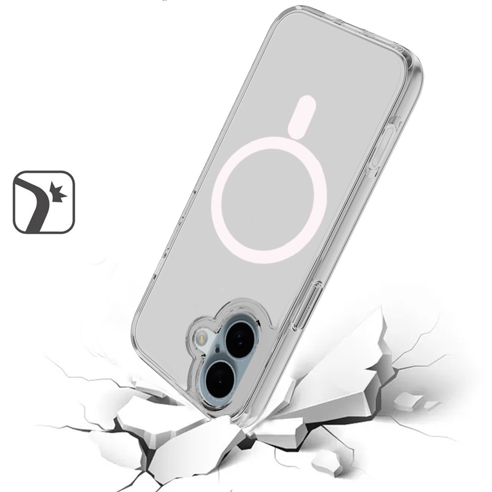For Apple iPhone 16e MagSafe Compatible Clear TPU Rubber Hybrid Case Cover - Picture 38 of 39