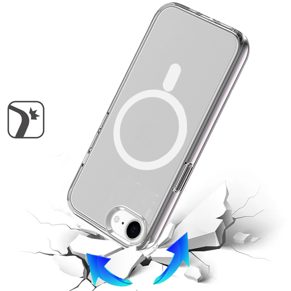 For Apple iPhone 16e MagSafe Compatible Clear TPU Rubber Hybrid Case Cover - Picture 32 of 39
