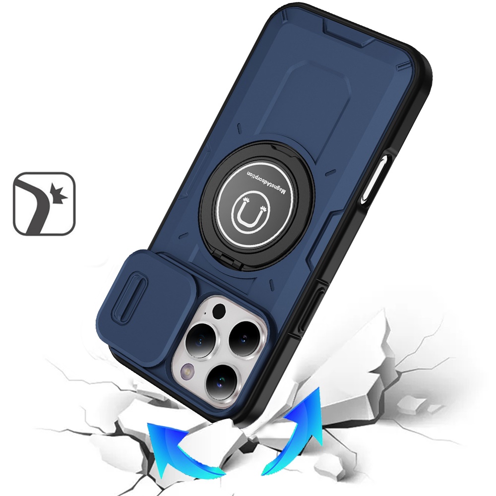 For Apple iPhone 16 Pro (6.3") Hybrid Ring Lens Cover w/ MagSafe Compatible Case - Picture 24 of 70
