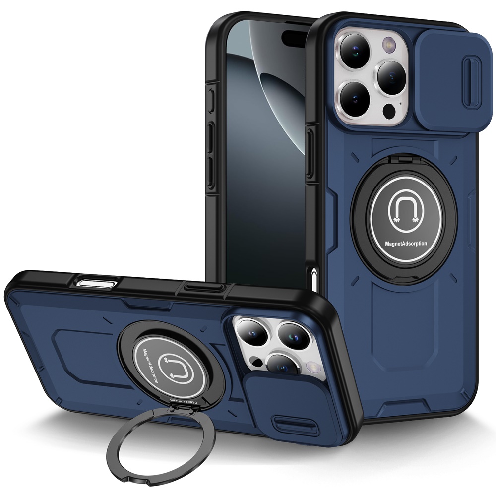 For Apple iPhone 16 Pro (6.3") Hybrid Ring Lens Cover w/ MagSafe Compatible Case - Picture 23 of 70