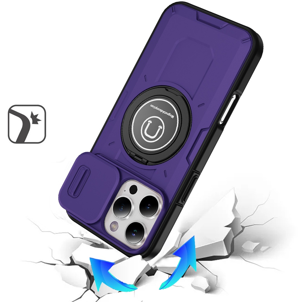 For Apple iPhone 16 Pro (6.3") Hybrid Ring Lens Cover w/ MagSafe Compatible Case - Picture 43 of 70