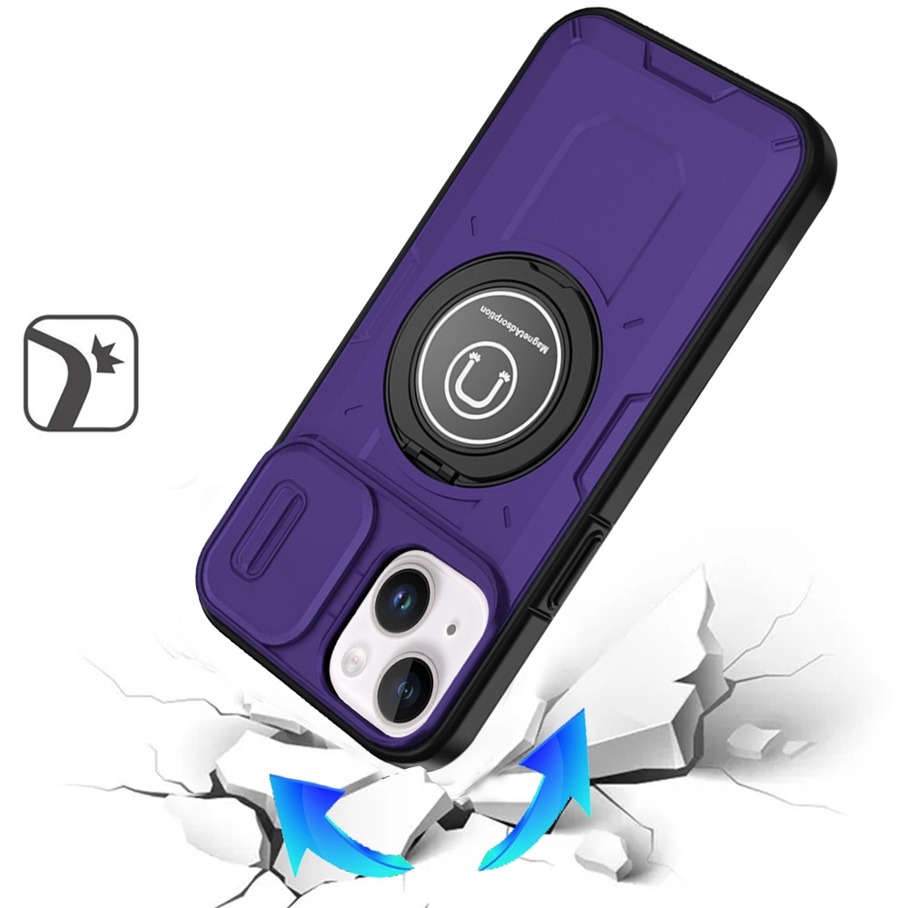 For Apple iPhone 16 Pro (6.3") Hybrid Ring Lens Cover w/ MagSafe Compatible Case - Picture 46 of 70