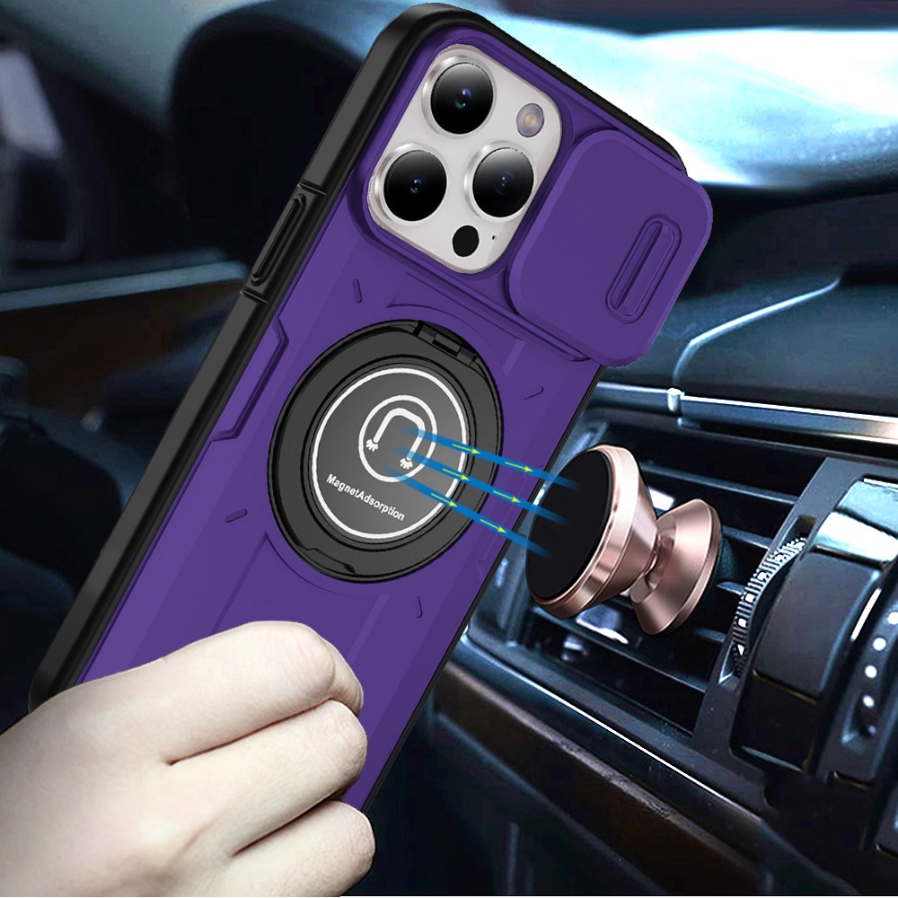 For Apple iPhone 16 Pro (6.3") Hybrid Ring Lens Cover w/ MagSafe Compatible Case - Picture 44 of 70