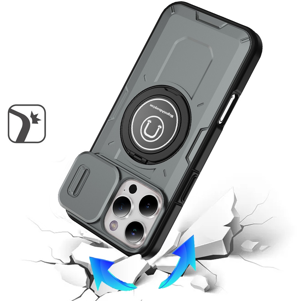 For Apple iPhone 16 Pro (6.3") Hybrid Ring Lens Cover w/ MagSafe Compatible Case - Picture 53 of 70