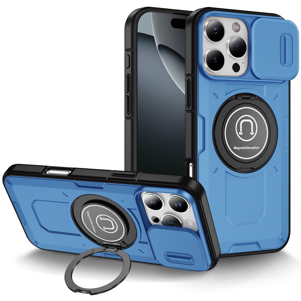 For Apple iPhone 16 Pro (6.3") Hybrid Ring Lens Cover w/ MagSafe Compatible Case - Picture 62 of 70