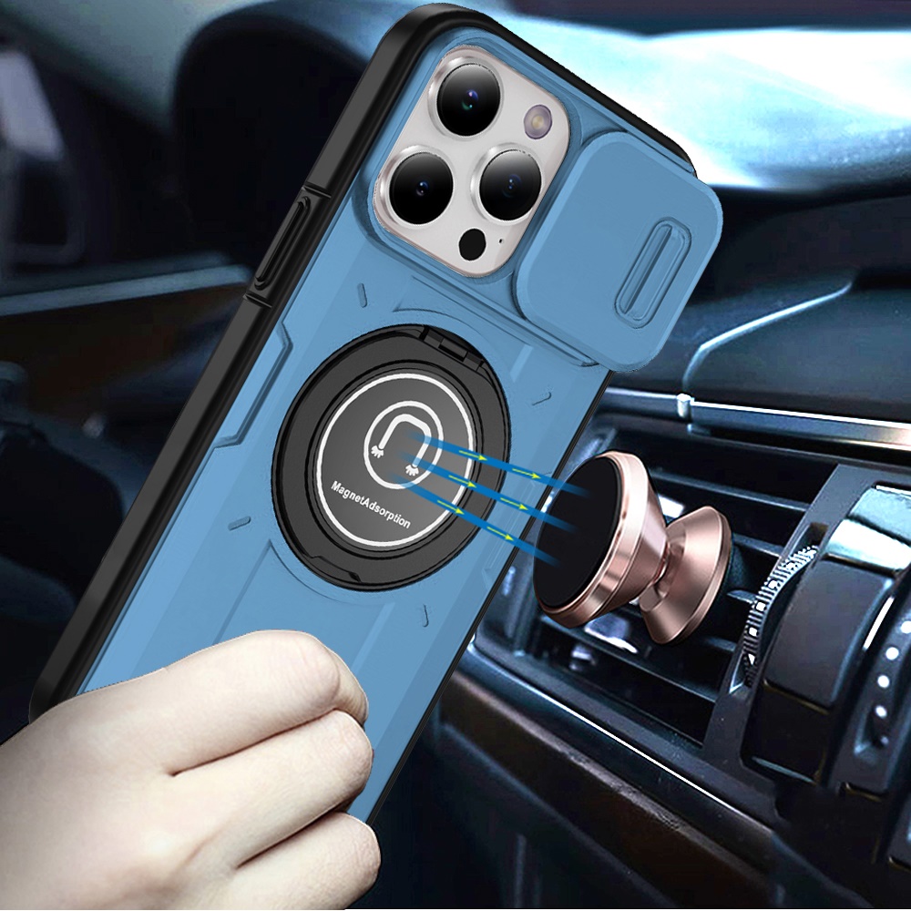For Apple iPhone 16 Pro (6.3") Hybrid Ring Lens Cover w/ MagSafe Compatible Case - Picture 64 of 70