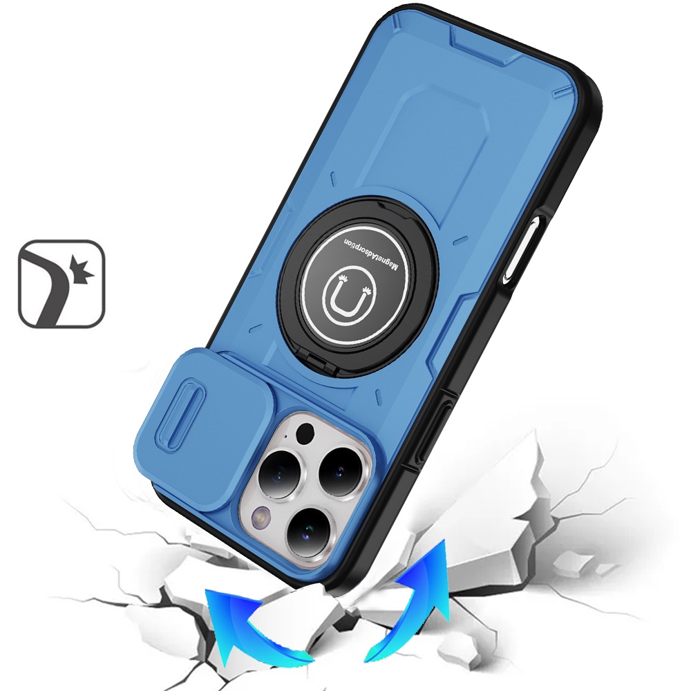 For Apple iPhone 16 Pro (6.3") Hybrid Ring Lens Cover w/ MagSafe Compatible Case - Picture 63 of 70