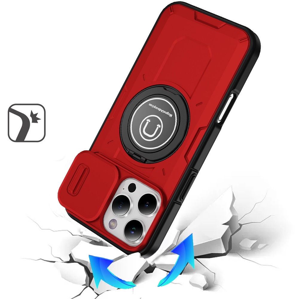 For Apple iPhone 16 Pro (6.3") Hybrid Ring Lens Cover w/ MagSafe Compatible Case - Picture 34 of 70