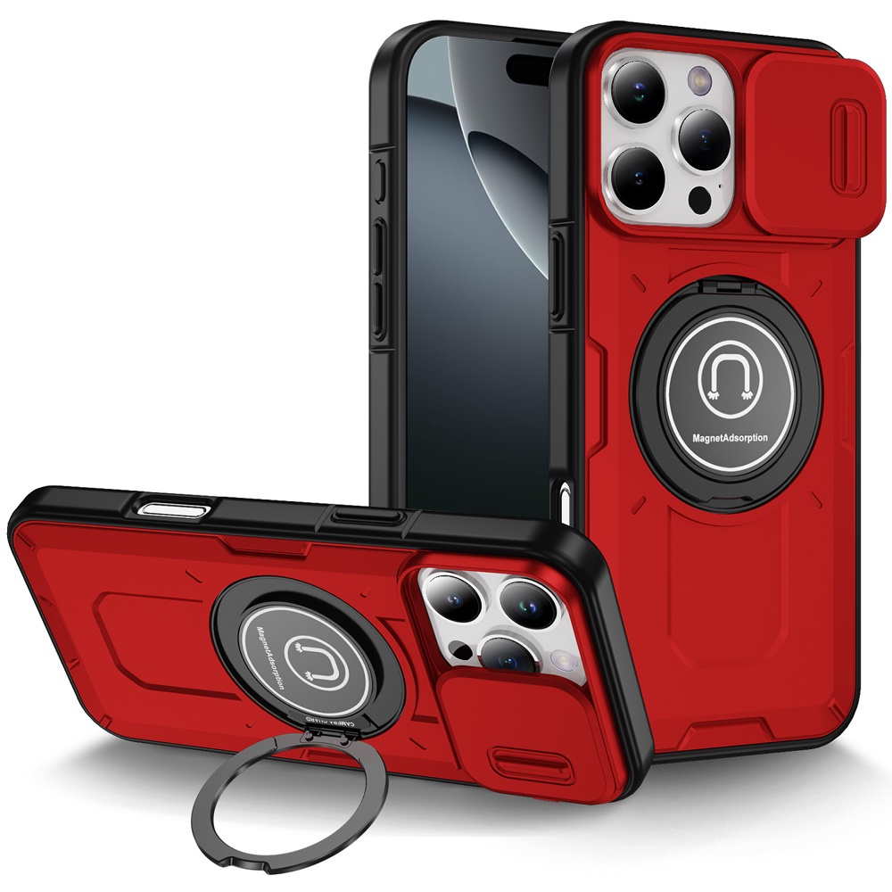 For Apple iPhone 16 Pro (6.3") Hybrid Ring Lens Cover w/ MagSafe Compatible Case - Picture 33 of 70