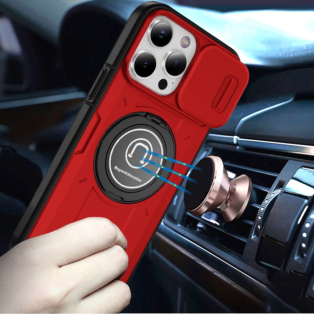 For Apple iPhone 16 Pro (6.3") Hybrid Ring Lens Cover w/ MagSafe Compatible Case - Picture 35 of 70
