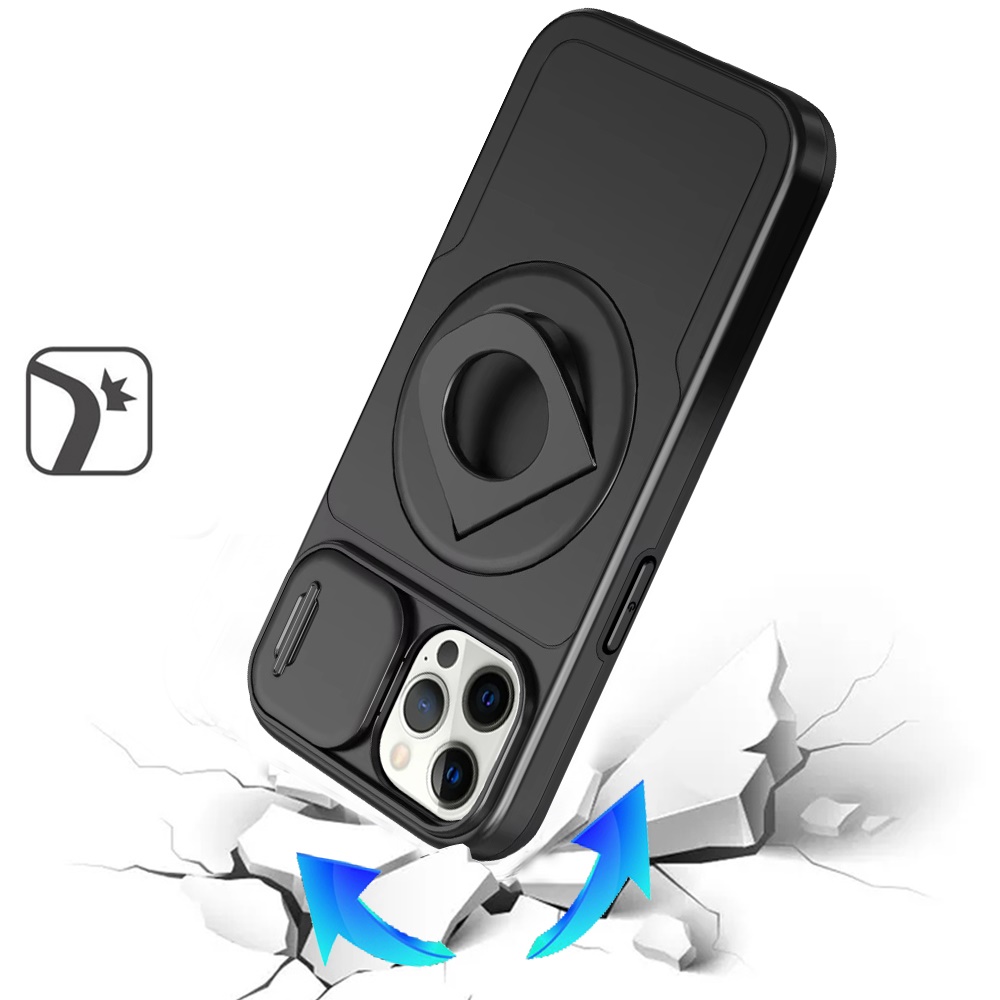 For Apple iPhone 16 Pro Full Coverage Camera MagSafe Compatible Ring Stand Case - Picture 14 of 40