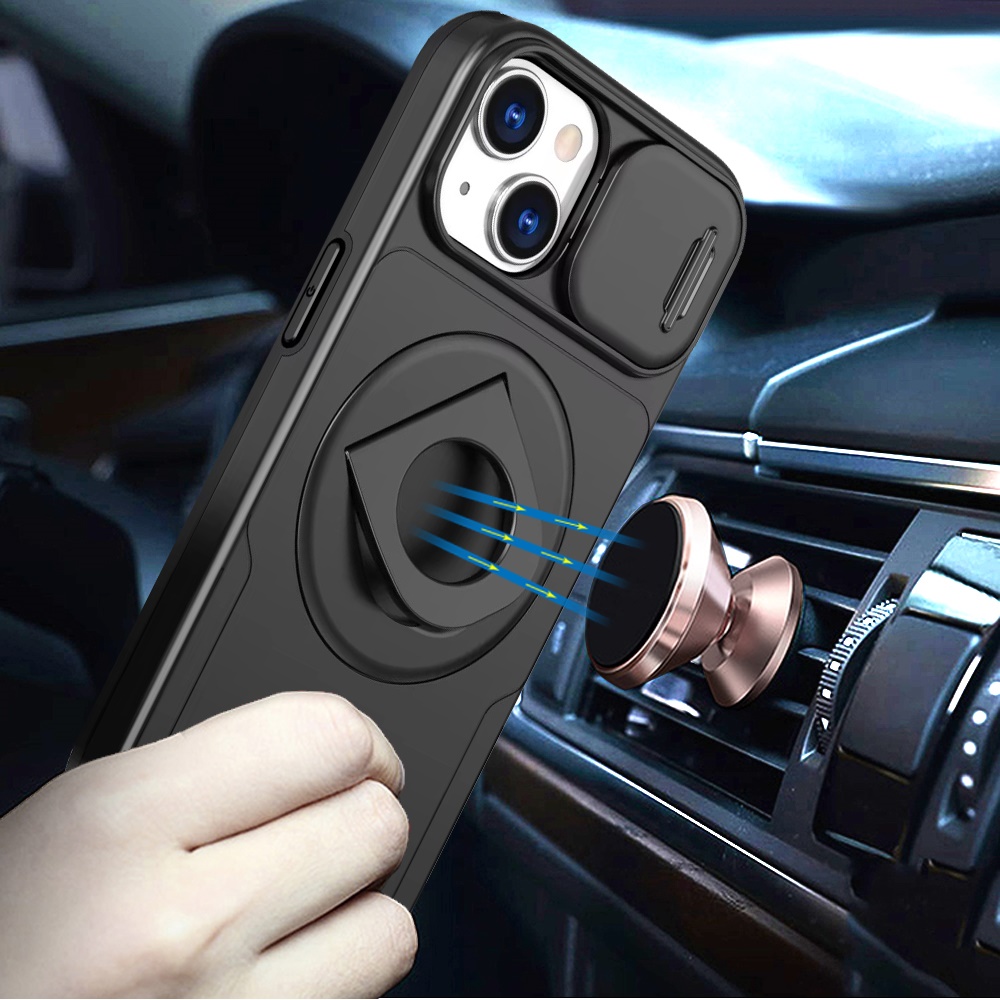 For Apple iPhone 16 Pro Full Coverage Camera MagSafe Compatible Ring Stand Case - Picture 17 of 40