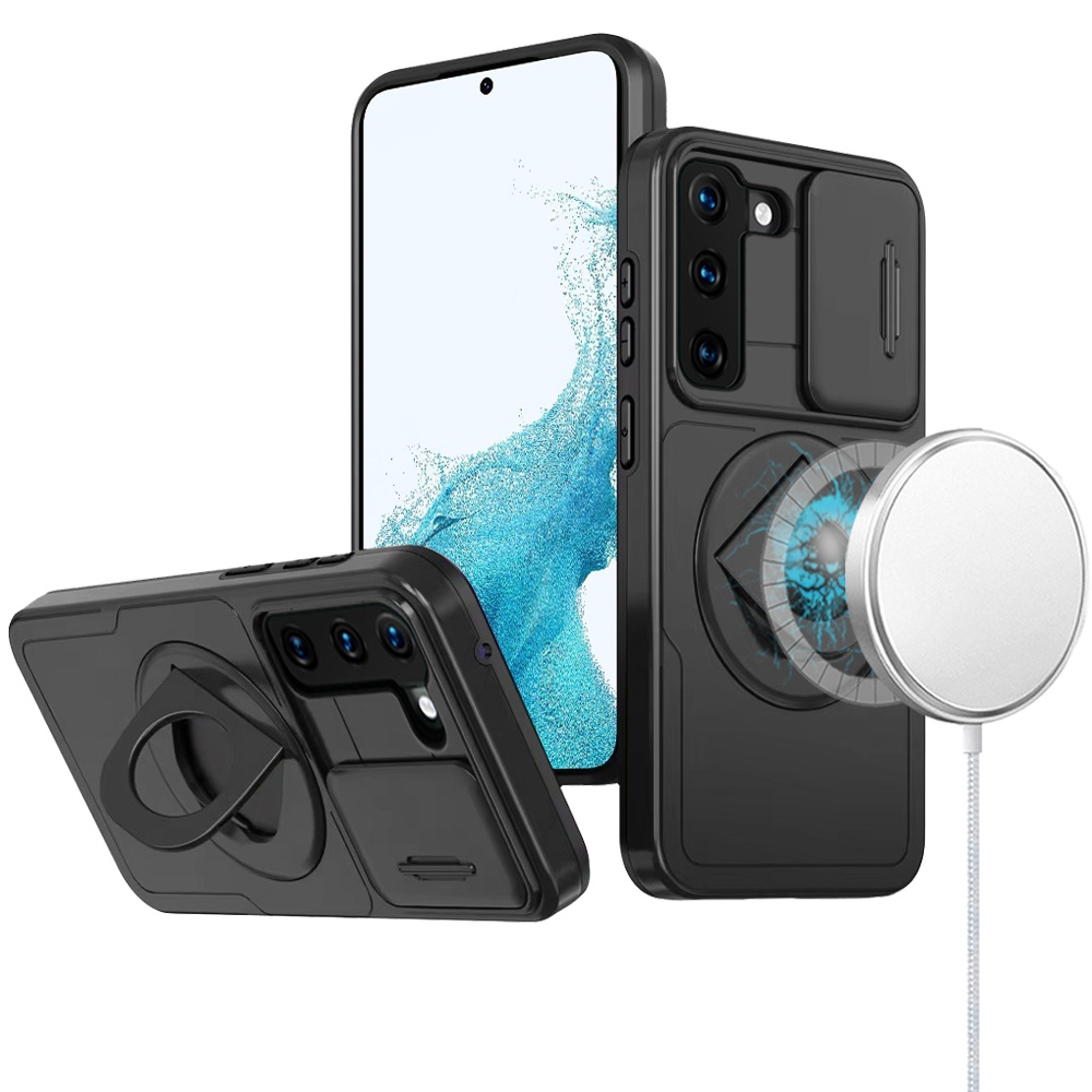 For Apple iPhone 16 Pro Full Coverage Camera MagSafe Compatible Ring Stand Case - Picture 19 of 40