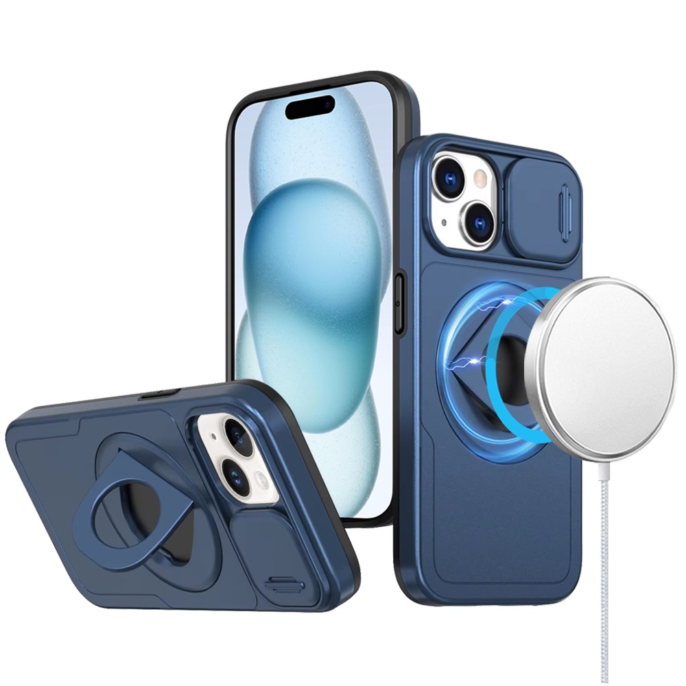 For Apple iPhone 16 Pro Full Coverage Camera MagSafe Compatible Ring Stand Case - Picture 35 of 40
