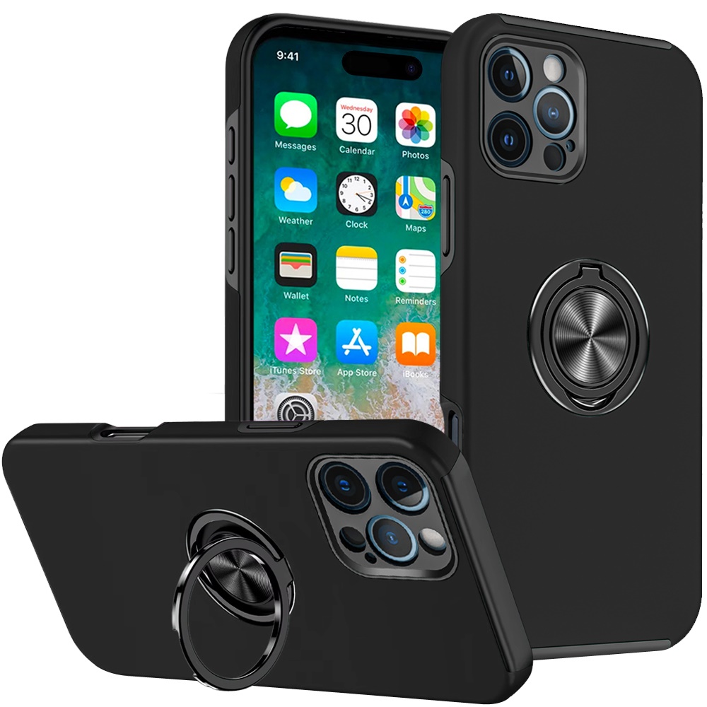 For Apple iPhone 16 Pro Hybrid Slim with Metal Invisible Ring Stand Case Cover - Picture 12 of 91