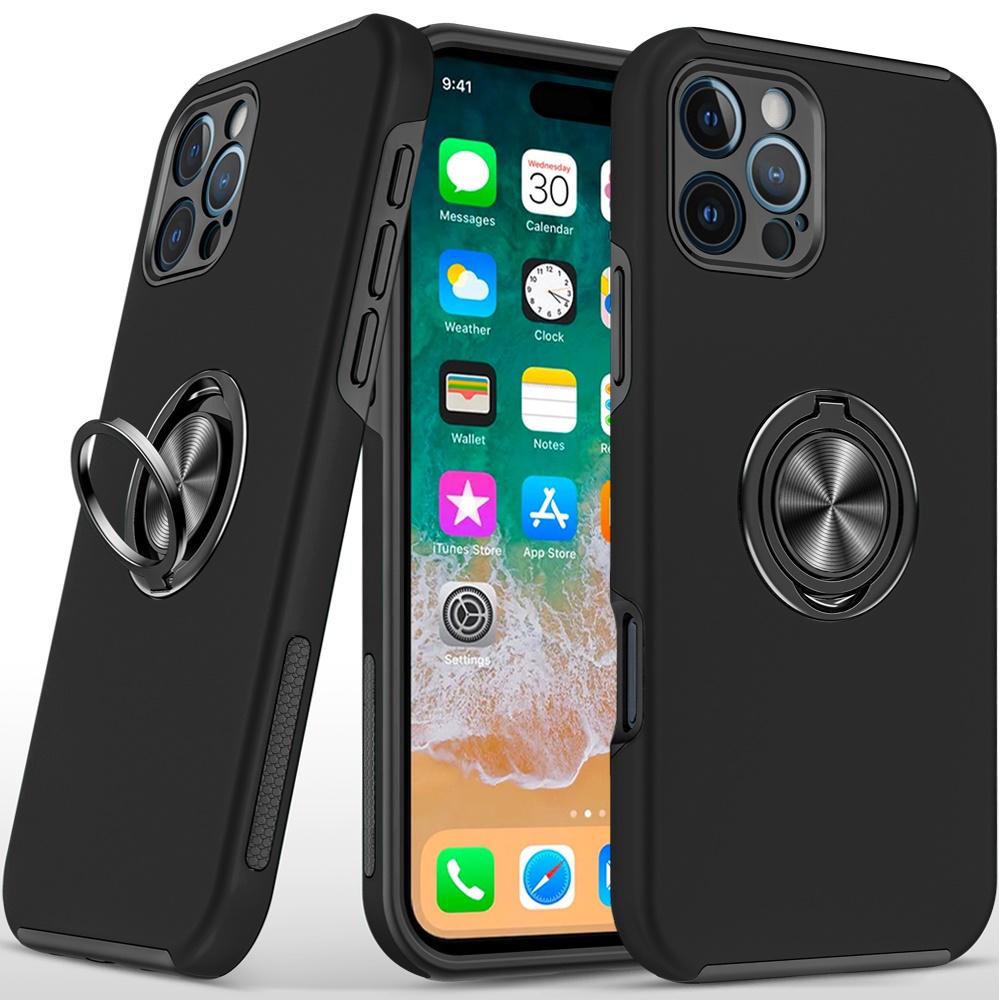 For Apple iPhone 16 Pro Hybrid Slim with Metal Invisible Ring Stand Case Cover - Picture 13 of 91