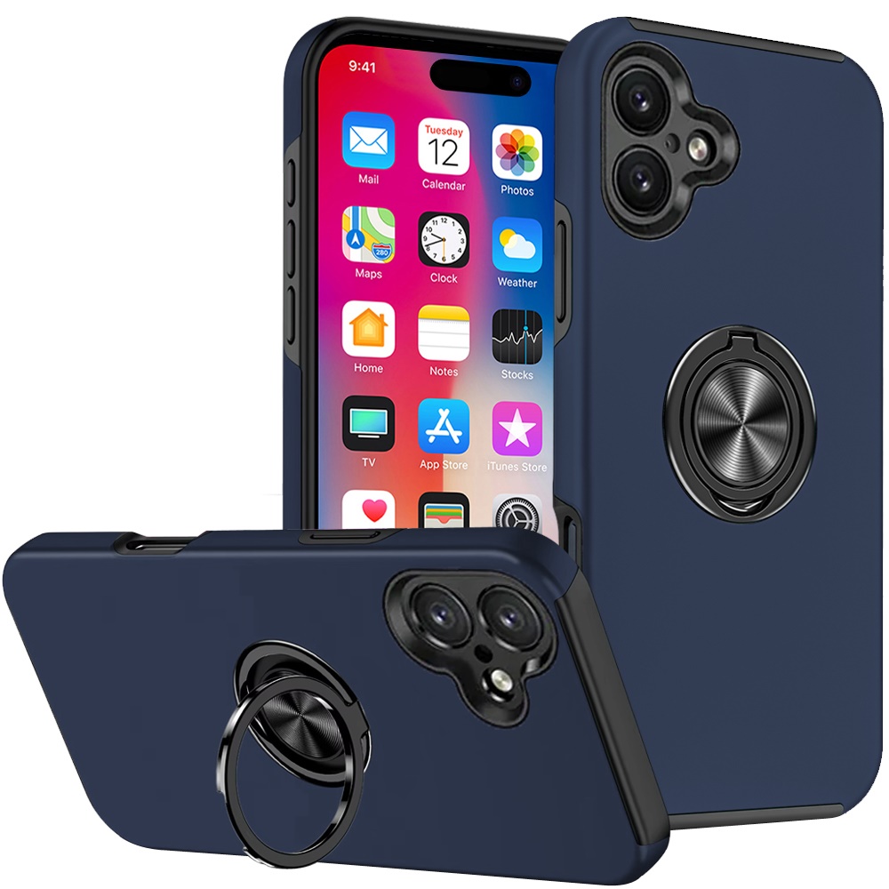 For Apple iPhone 16 Pro Hybrid Slim with Metal Invisible Ring Stand Case Cover - Picture 28 of 91