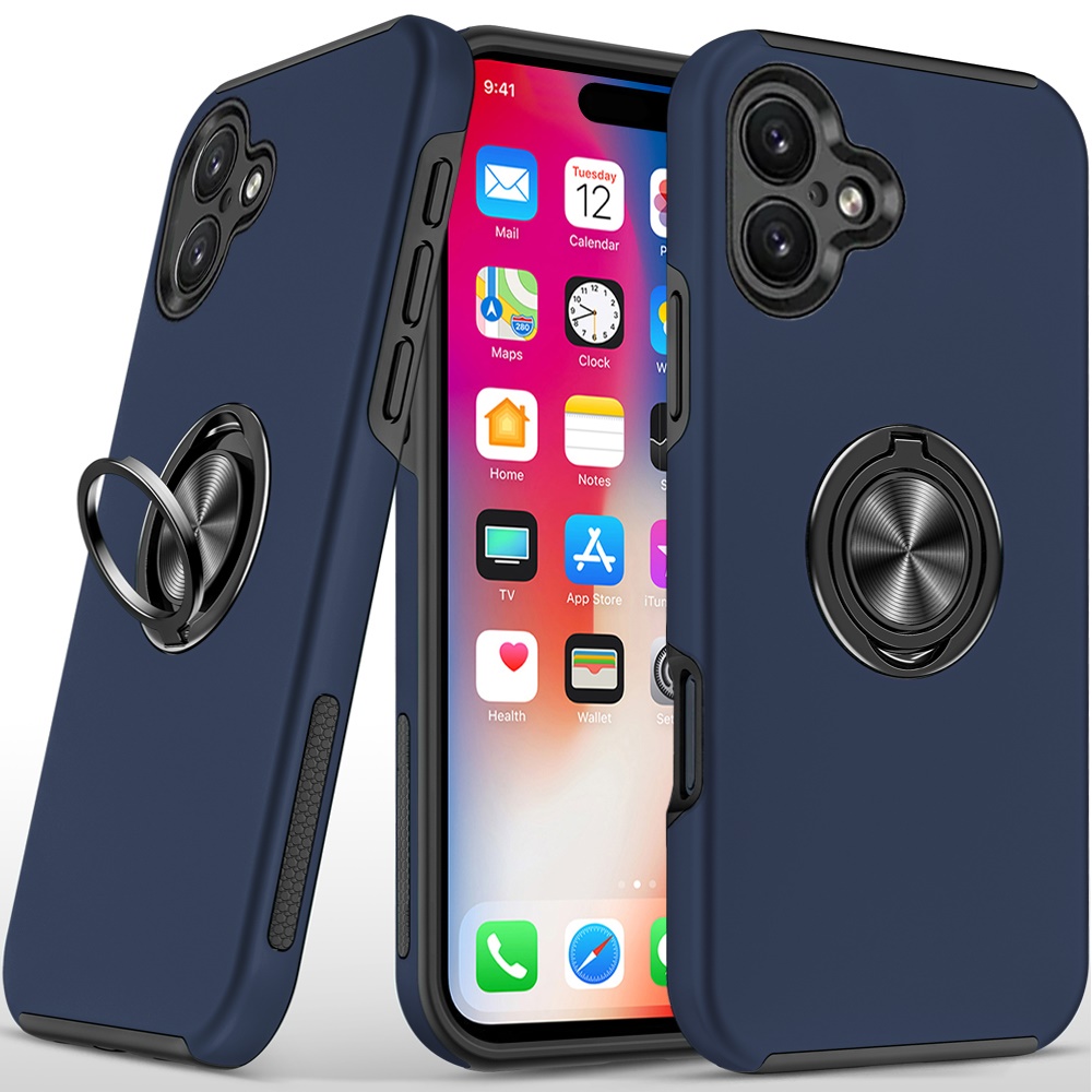 For Apple iPhone 16 Pro Hybrid Slim with Metal Invisible Ring Stand Case Cover - Picture 29 of 91
