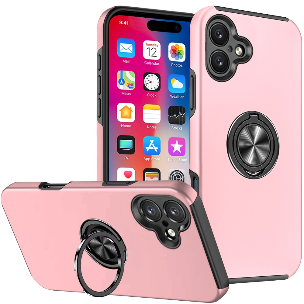 For Apple iPhone 16 Pro Hybrid Slim with Metal Invisible Ring Stand Case Cover - Picture 38 of 91