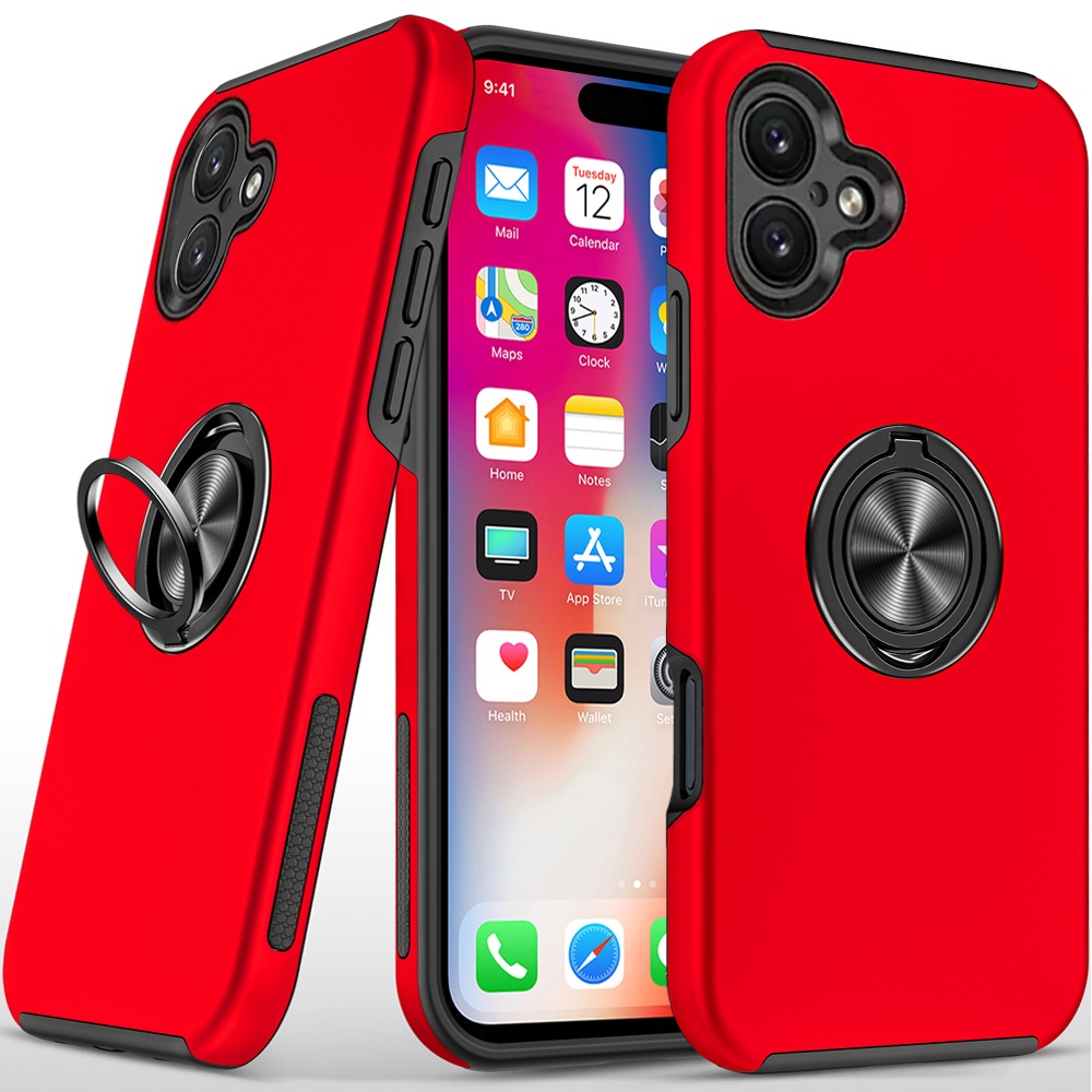 For Apple iPhone 16 Pro Hybrid Slim with Metal Invisible Ring Stand Case Cover - Picture 59 of 91