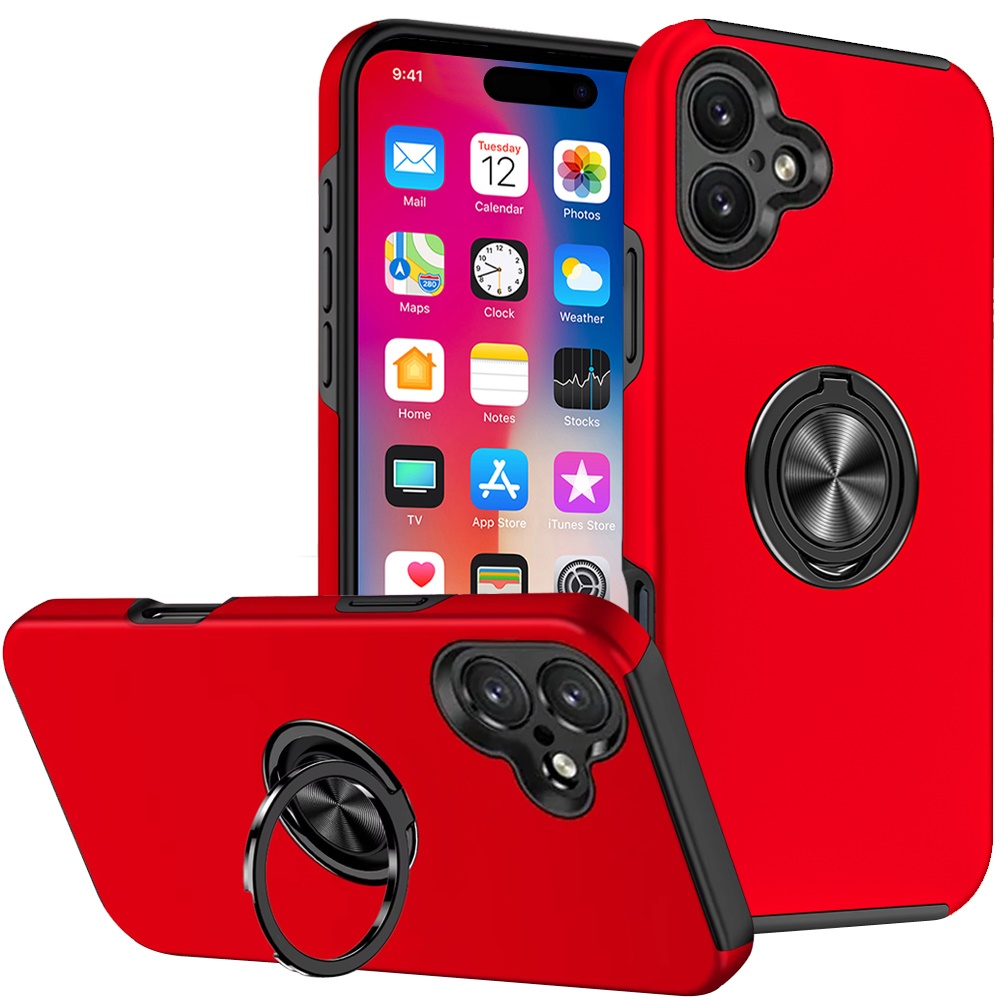 For Apple iPhone 16 Pro Hybrid Slim with Metal Invisible Ring Stand Case Cover - Picture 58 of 91
