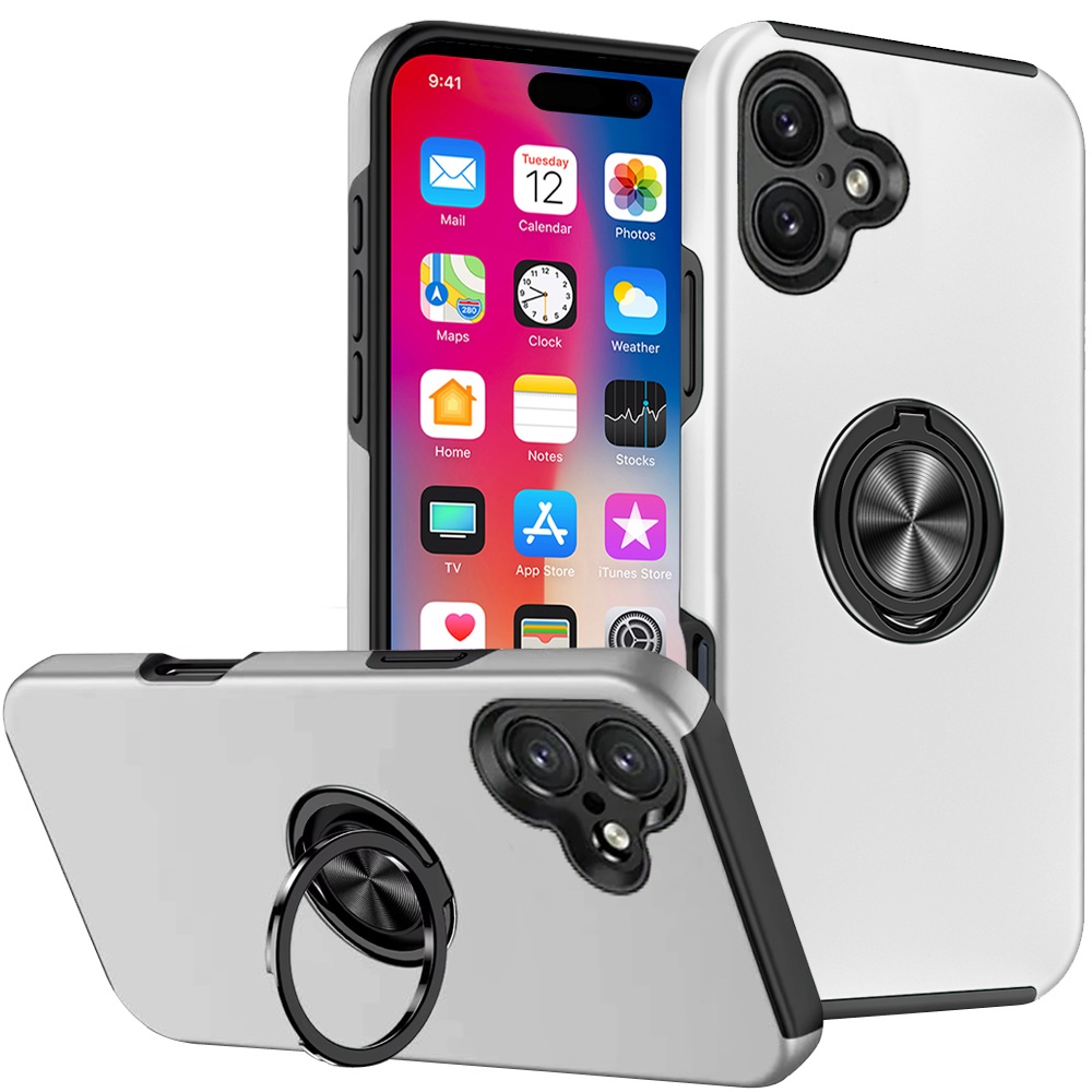 For Apple iPhone 16 Pro Hybrid Slim with Metal Invisible Ring Stand Case Cover - Picture 48 of 91