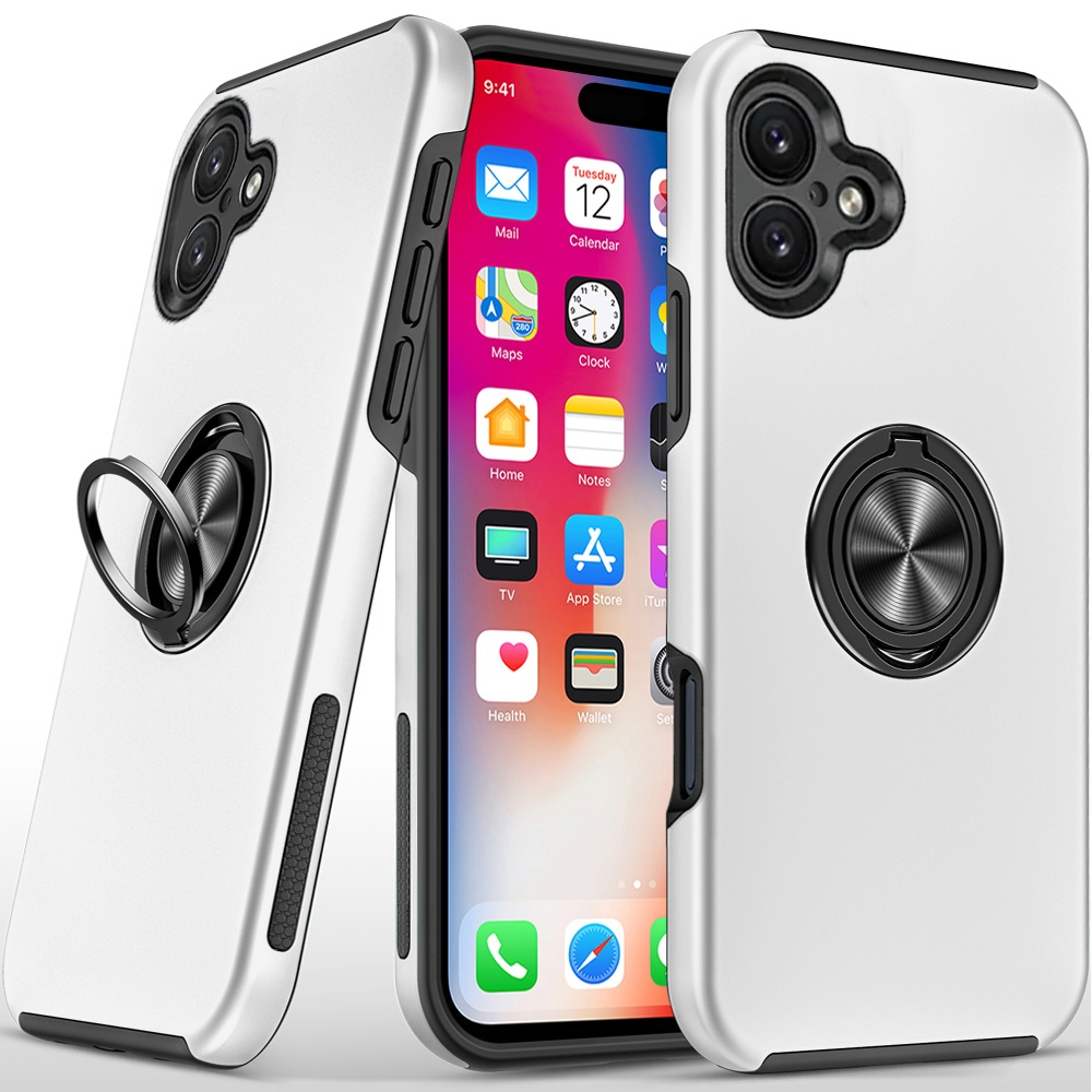 For Apple iPhone 16 Pro Hybrid Slim with Metal Invisible Ring Stand Case Cover - Picture 49 of 91