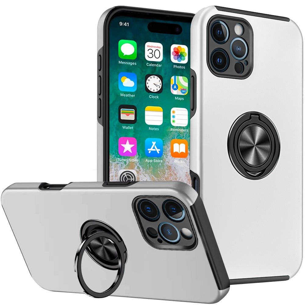 For Apple iPhone 16 Pro Hybrid Slim with Metal Invisible Ring Stand Case Cover - Picture 42 of 91