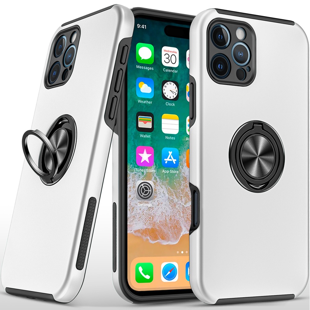For Apple iPhone 16 Pro Hybrid Slim with Metal Invisible Ring Stand Case Cover - Picture 43 of 91
