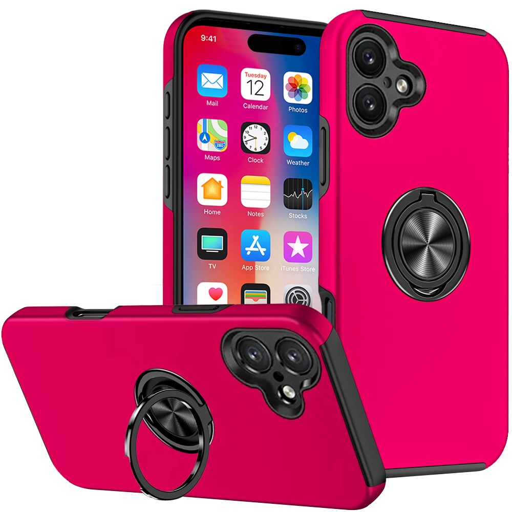 For Apple iPhone 16 Pro Hybrid Slim with Metal Invisible Ring Stand Case Cover - Picture 78 of 91