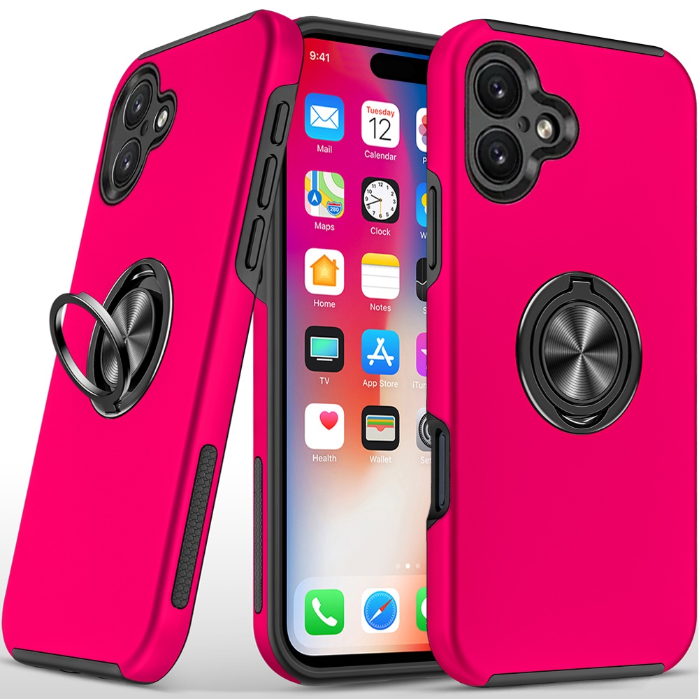 For Apple iPhone 16 Pro Hybrid Slim with Metal Invisible Ring Stand Case Cover - Picture 79 of 91