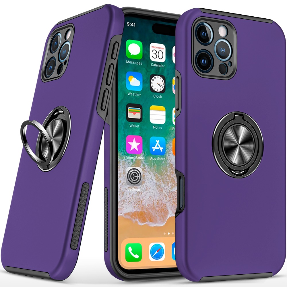 For Apple iPhone 16 Pro Hybrid Slim with Metal Invisible Ring Stand Case Cover - Picture 63 of 91