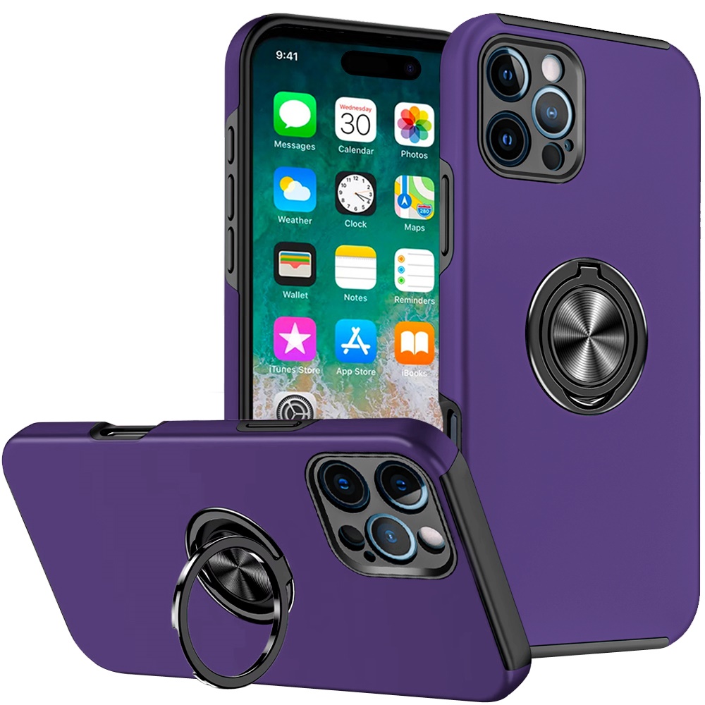 For Apple iPhone 16 Pro Hybrid Slim with Metal Invisible Ring Stand Case Cover - Picture 62 of 91