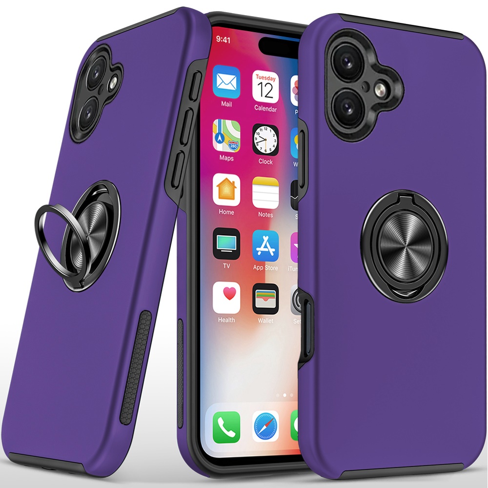 For Apple iPhone 16 Pro Hybrid Slim with Metal Invisible Ring Stand Case Cover - Picture 69 of 91