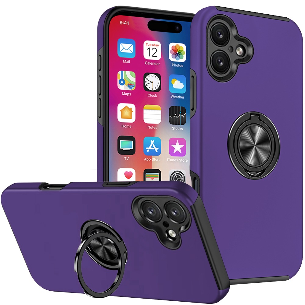 For Apple iPhone 16 Pro Hybrid Slim with Metal Invisible Ring Stand Case Cover - Picture 68 of 91