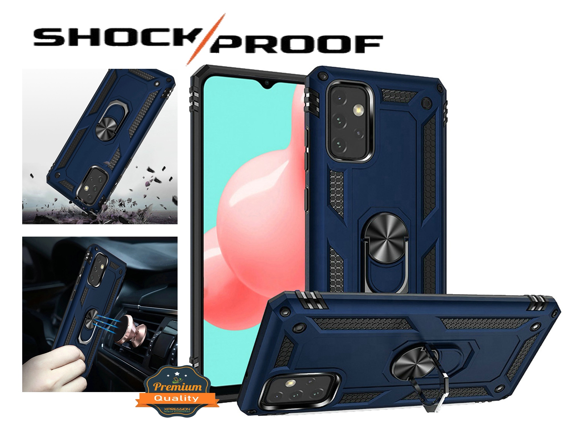 For Apple iPhone 16 Plus Armor Hybrid 360 Rotatable Ring Stand Holder Case Cover - Picture 18 of 48