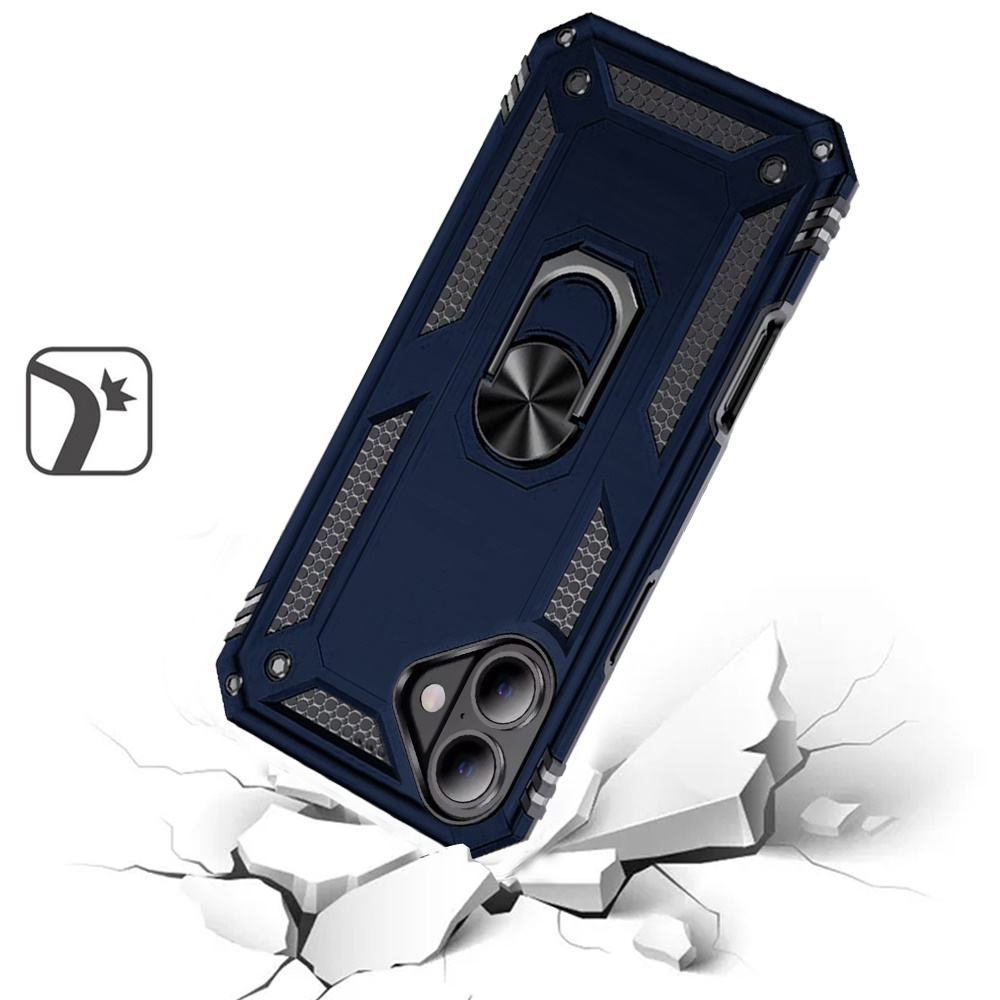 For Apple iPhone 16 Plus Armor Hybrid 360 Rotatable Ring Stand Holder Case Cover - Picture 21 of 48