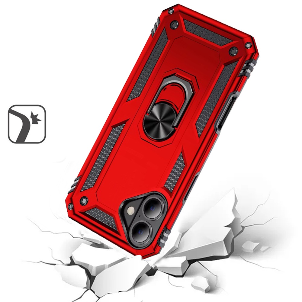 For Apple iPhone 16 Plus Armor Hybrid 360 Rotatable Ring Stand Holder Case Cover - Picture 28 of 48