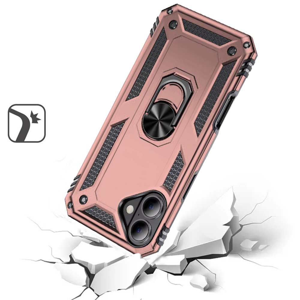 For Apple iPhone 16 Plus Armor Hybrid 360 Rotatable Ring Stand Holder Case Cover - Picture 36 of 48