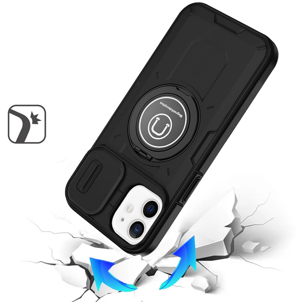 For Apple iPhone 16 Plus Hybrid Ring Lens Cover w/ MagSafe Compatible Case - Picture 17 of 70