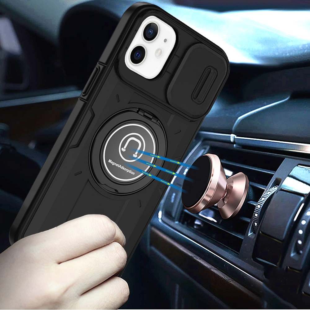 For Apple iPhone 16 Plus Hybrid Ring Lens Cover w/ MagSafe Compatible Case - Picture 18 of 70