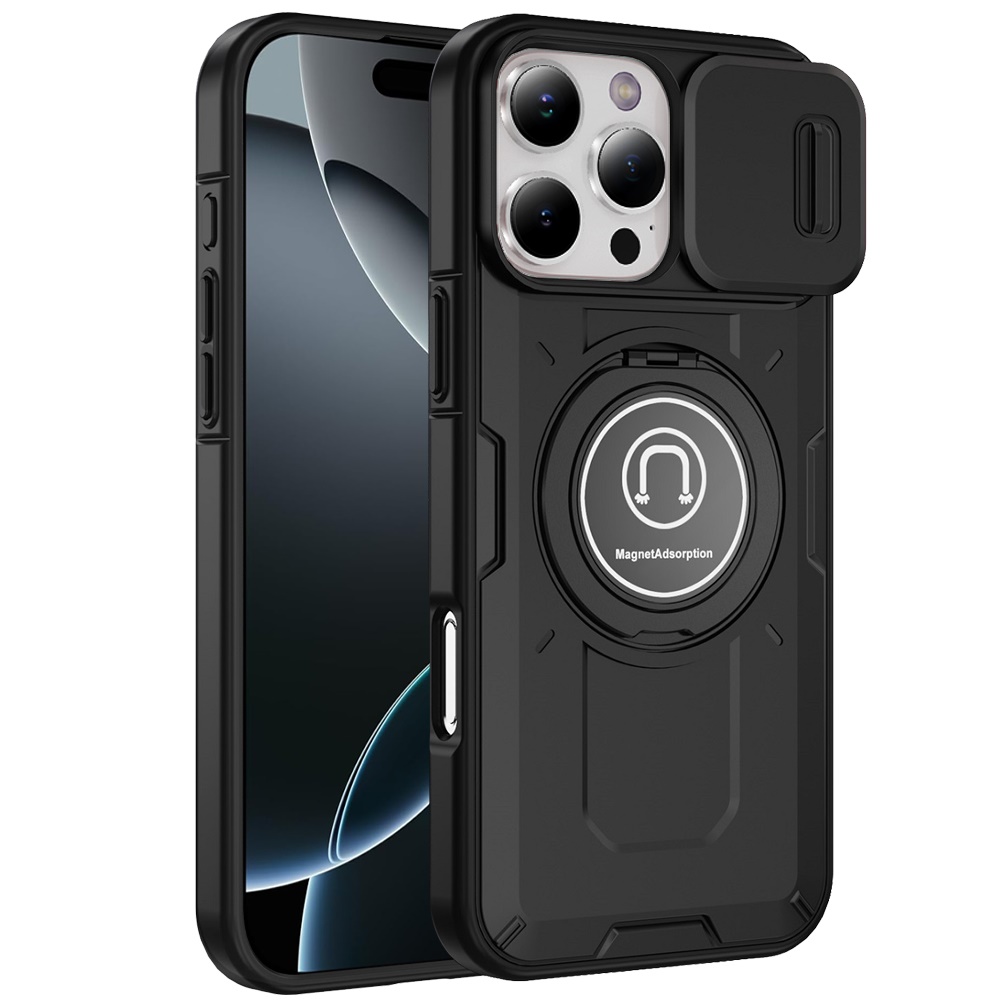For Apple iPhone 16 Plus Hybrid Ring Lens Cover w/ MagSafe Compatible Case - Picture 15 of 70